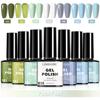 7 Colors Gel Nail Polish Set Fall Winter Trendy Shades UV LED Soak Off Nail Gel for Salon Home DIY Manicure