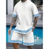 Men's Large Size Round Neck T-shirt Shorts Two-piece Loose And Comfortable Fashion Street Men's Men's Summer Streetwear Suit
