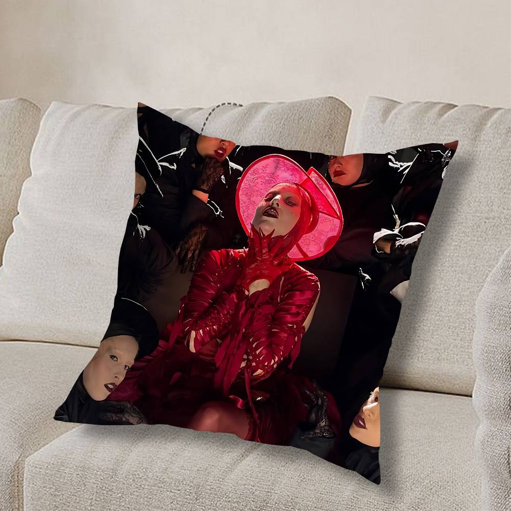Mayhem L-Lady Gaga ART Pillow Case Square Double-Sided Printing Short Plush Sofa Cushion Cover Bedroom Bedside Pillow