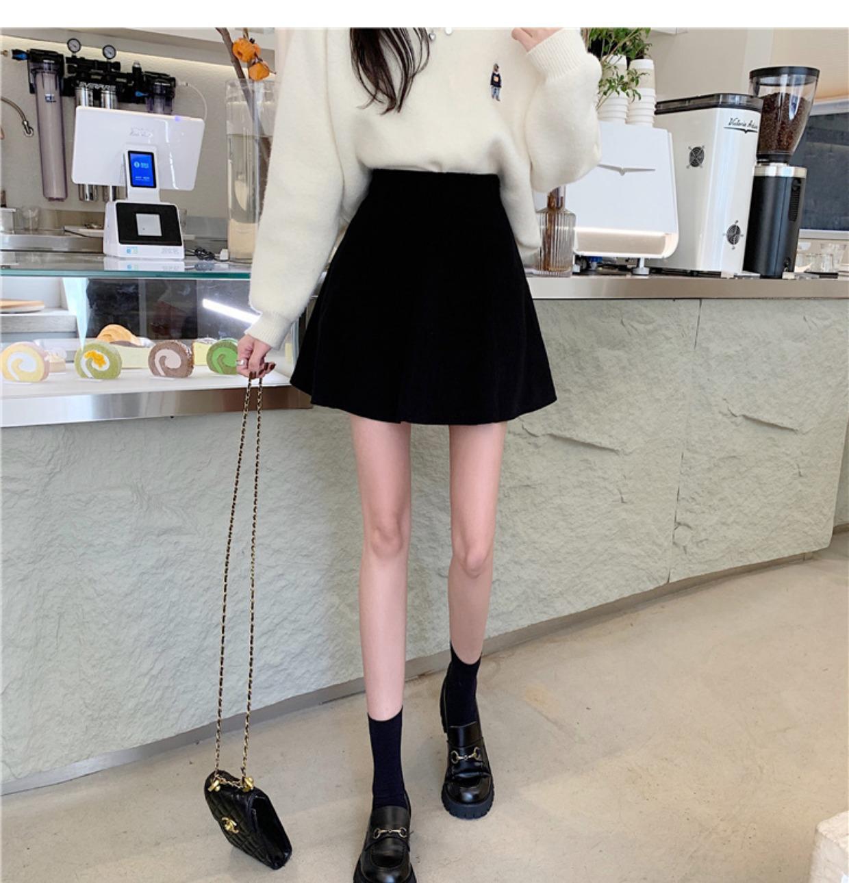 High-Waisted Slimming Corduroy A-Line Skirt for Girls - Stylish Autumn/Winter Umbrella Style, 2025 4XL