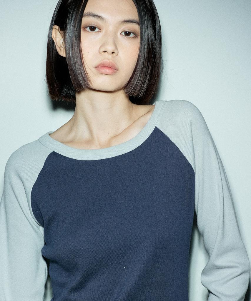 Kyuliti C Raglan Long Sleeve T-Shirt_Navy