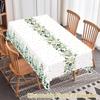 183x137cm Eucalyptus Leaves Disposable Tablecloth Sage Green Plastic Table Cover for Summer Spring Birthday Party Table Decor
