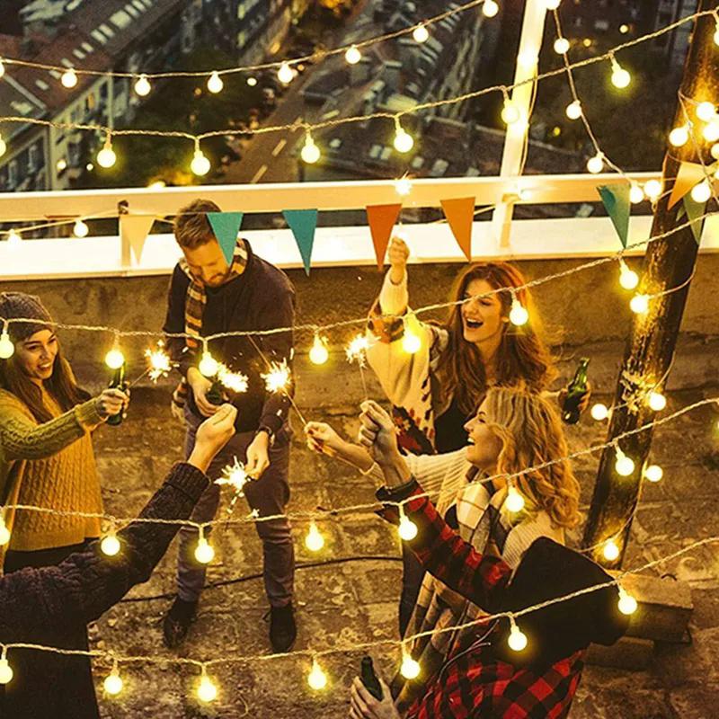 10/20/40/80 Led Globe String Lights Battery Operated Fairy Light For Garden Christmas Wedding Party Camping Atmosphere Decor