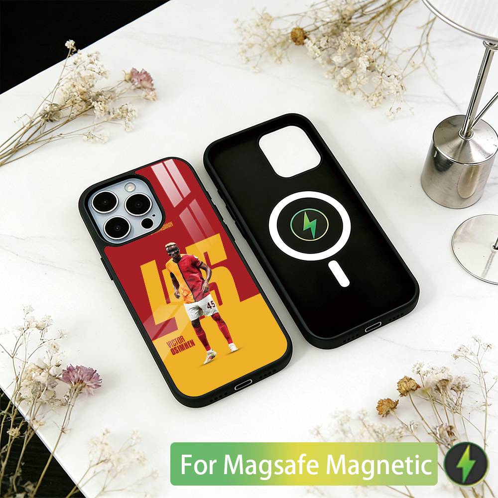 Football V-Victor O-Osimhen Phone Case For iPhone17,16,15,14,13,12,11 Plus,Pro Magnetic For Magsafe Wireless Charging