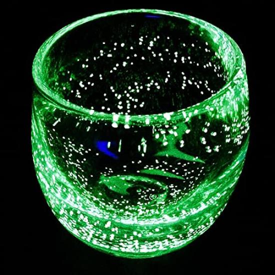 Kubakasa Ryukyu Glass Ryukyu Glass Cold Tea Glass with Fluorite Okinawa Souvenir Tall Glass Aqua Sky Water - LOVE&STAR Glow-in-the-Dark