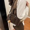 2025 Herbst und Winter neue matte kleine quadratische Tasche vielseitig retro College-Stil lässige Schulter Messenger Handtasche