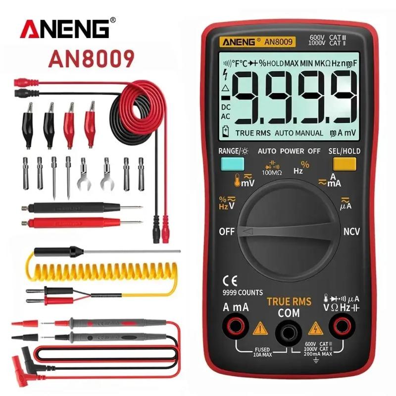 ANENG AN8009 Digital Multimeter True RMS Transistor Capacitor Automotive Electrical Capacitance Meter with Temperature Diode Tes