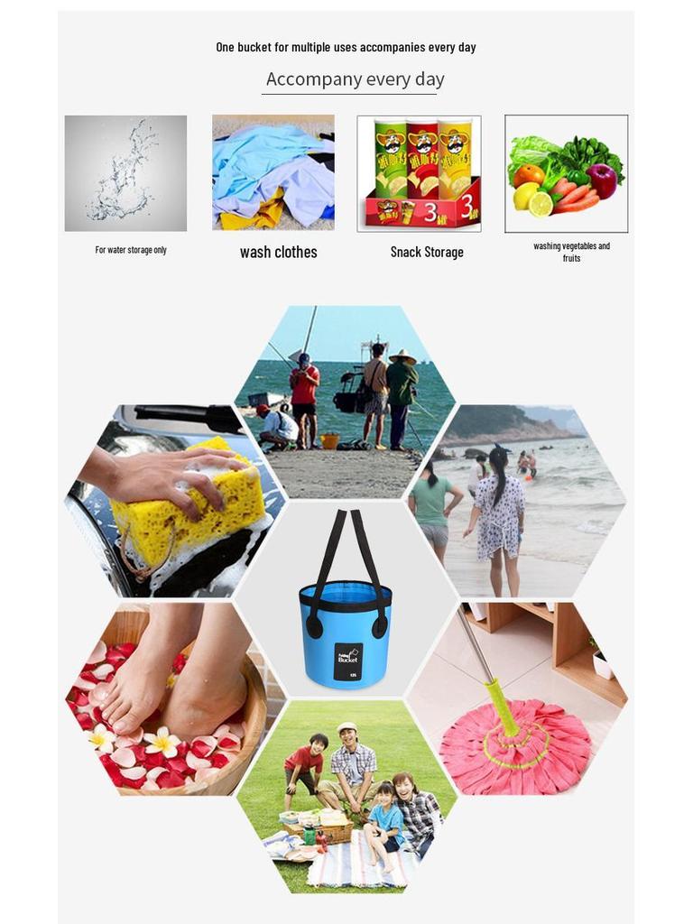 Portable Folding Waterproof Travel Fishing Bucket Bag