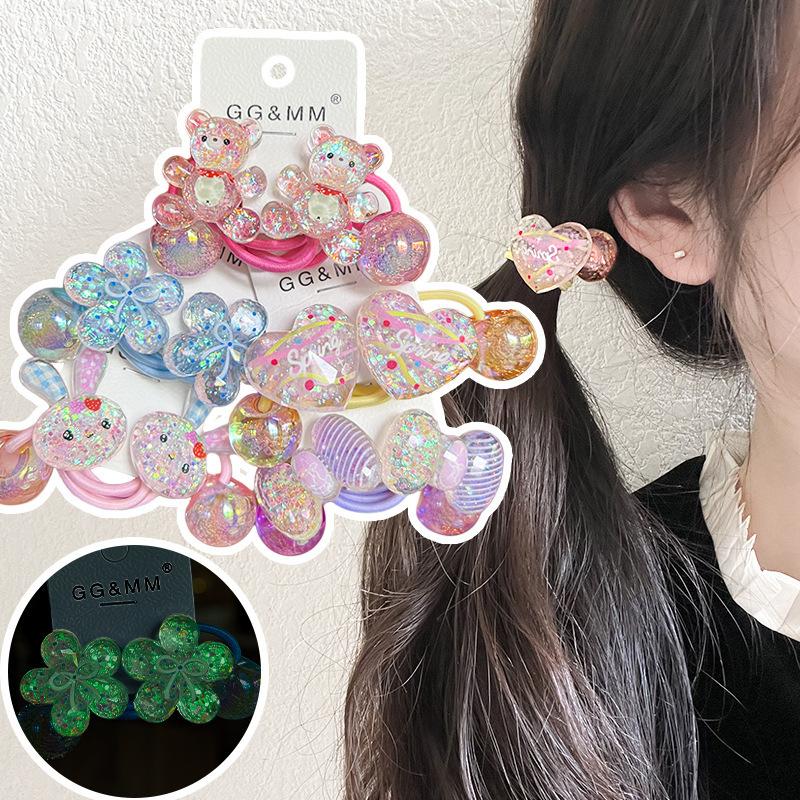 2 Pieces New Cute Luminous Bubble Princess Headwear Kids Elastic Hair Bands Children Hair Ropes Girls Hair Accessories