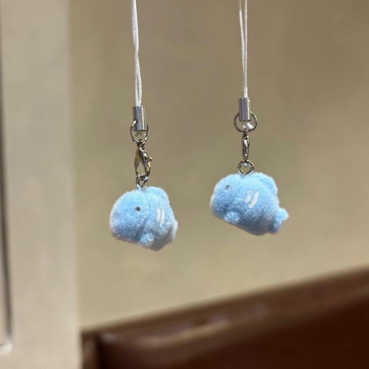 

Star Little Fish 3D Flocked Animal Keychain and Phone Charm