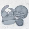 Children's Silicone Feeding Plate Set - Divided Three-Section Baby Plate