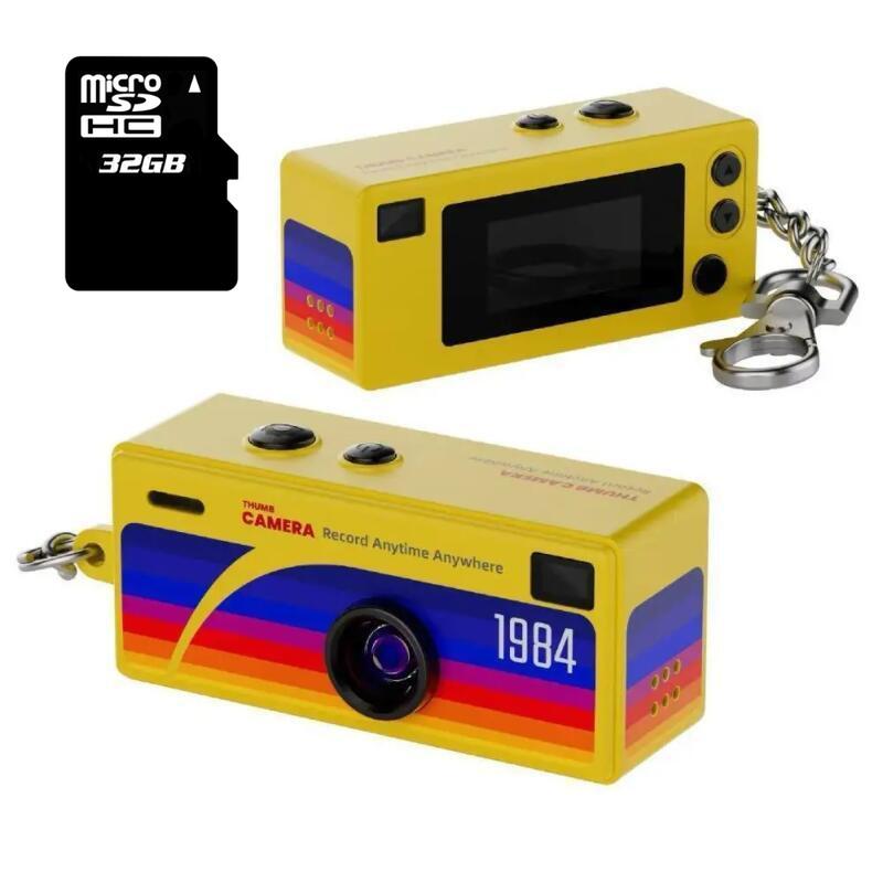 G6 Mini Retro Thumb Keychain Camera 0.96 Inch With HD 130° Wide-angle Lens TFT LCD Display Screen Portable For Students with Flash Support Memory Card