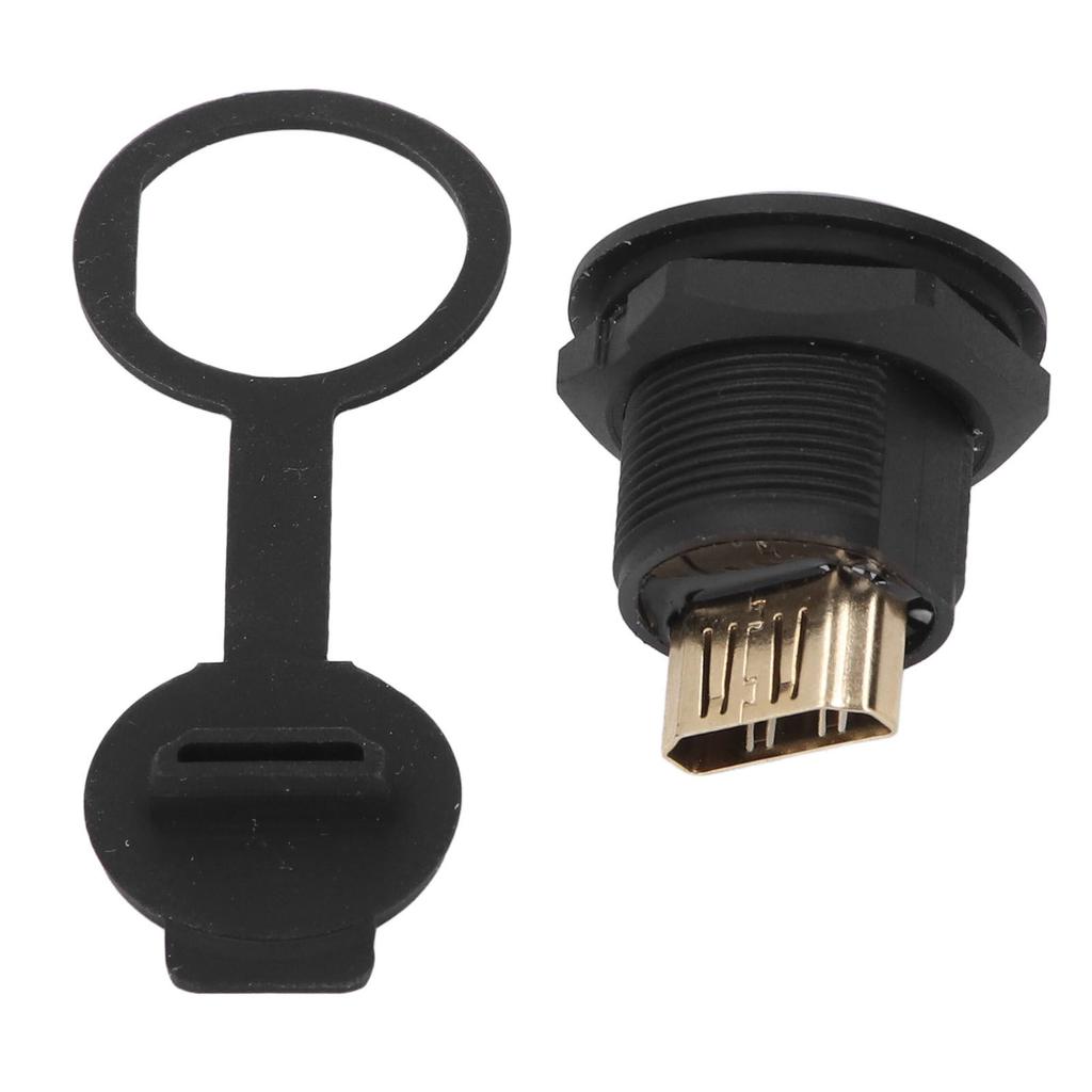 EP Panel Mount Coupler Water Proof Industrial EP HD Multimedia Interface Panel Mount Pass Through Connector with Dust Cover 1.5-30VAC 0.5-3A