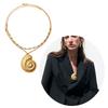 Collier à pendentif conque punk pour femmes filles gothique doux cool chaînes clavicule grossières double couche accessoires Y2k bijoux