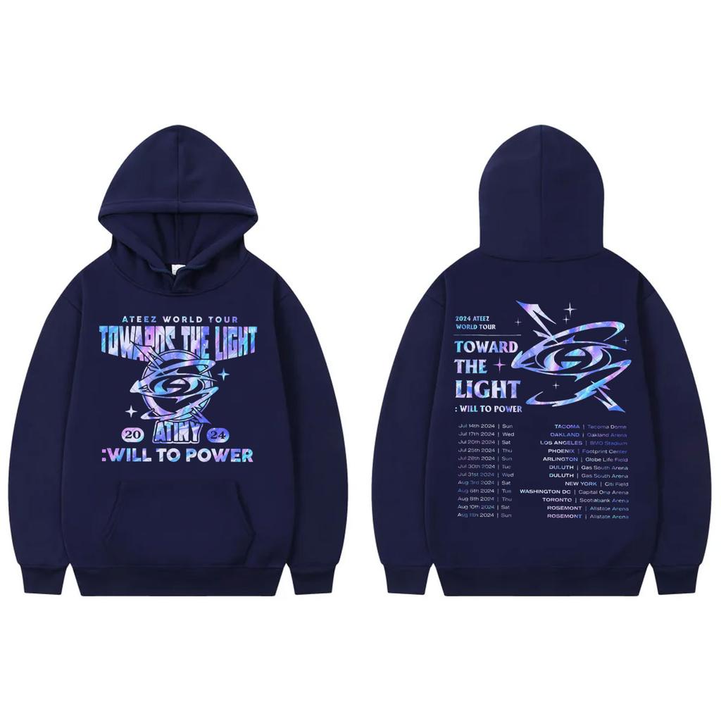 Kpop Ateez World Tour Hoodie Women Vintage Oversized Fleece Hooded Sweatshirts Fans Unisex Fashion Casual Long Sleeve Pullovers