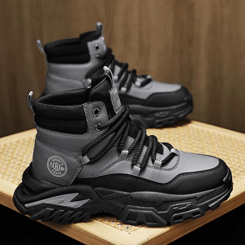 

BY autumn and winter new street fashion men s shoes fashion boots yellow, green, gray 44 сірий колір