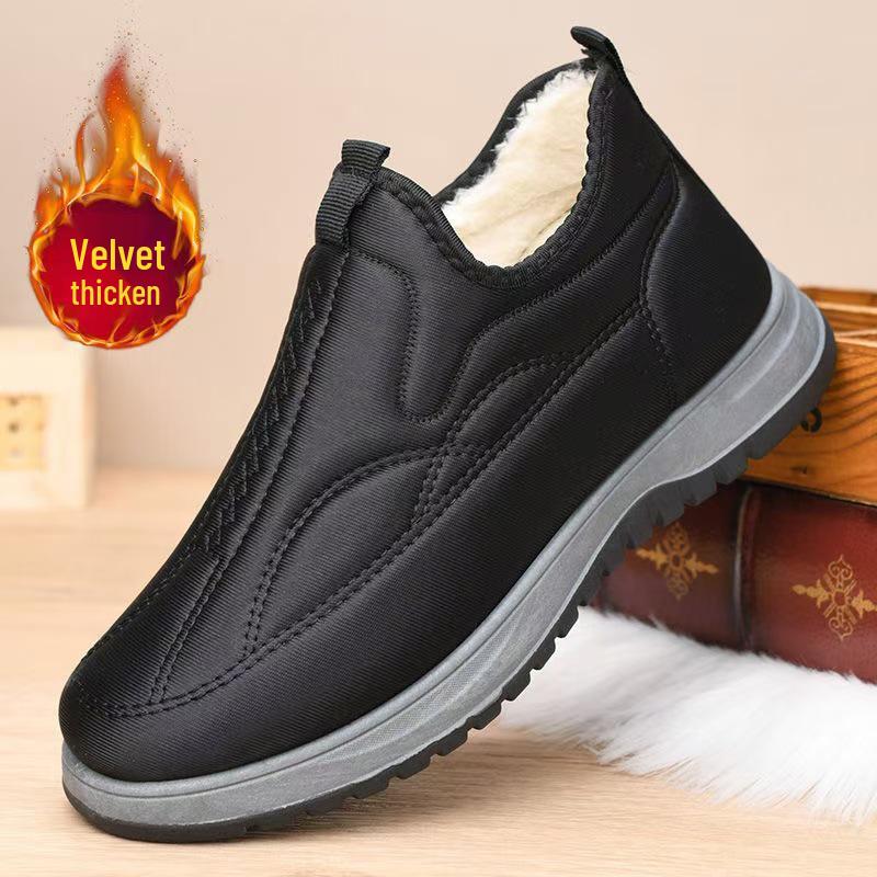 

Мужские зимние туфли из пекинской ткани: Бархатная подкладка, Теплые, Мягкая подошва, Дышащие хлопковые зимние ботинки 44