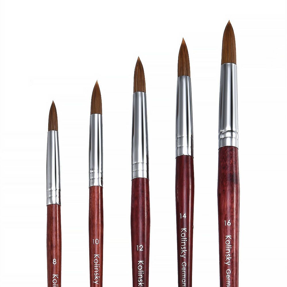 Pen Wood Handle UV Gel Sable Hair Nail Painting Brush Flower Drawing Pen Acrylic Nail Art Brush