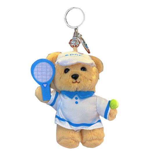 

Sports Bear Keychain Plush Pendant for Bag Backpack Cute Plushie Charm Gift for Friends Grab Machine Hang Daily Accessories B