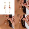 Fashion Christmas Earrings With Santa Claus And Bell Elements For Holiday Party Wear