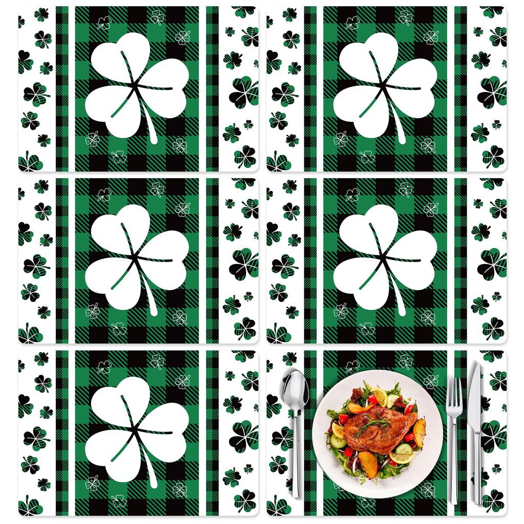 Tarklanda Set di 6 Tovagliette in Plastica Floreali Primaverili, 11 x 15,7 Pollici, Tovaglietta in Vinile Rettangolare Stagionale per Feste, Tovaglietta Vintage con Fiori e Uccelli