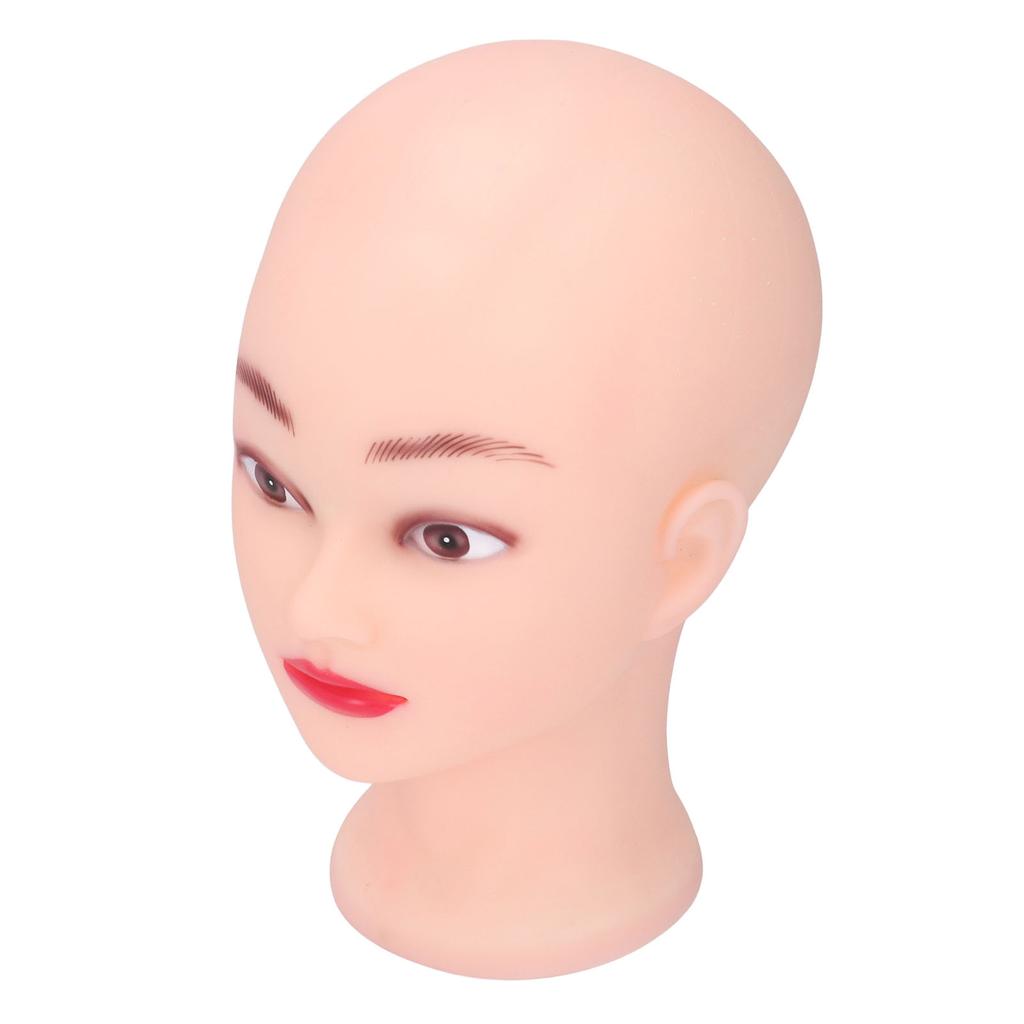 PVC Bald Mannequin Head with Makeup Wig Hat Display Model Head Mannequin Head for Practicing Massage Hairdressing Displaying Wigs