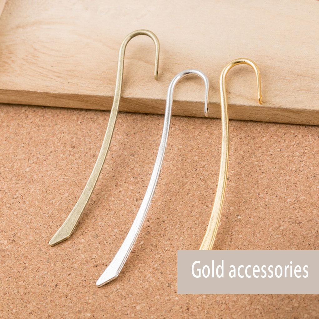 10pcs Smooth Plated Bookmark Charms Hook Zinc Alloy for DIY Jewelry & Hairpin Crafts Decorative Reading Bookmarks Collection
