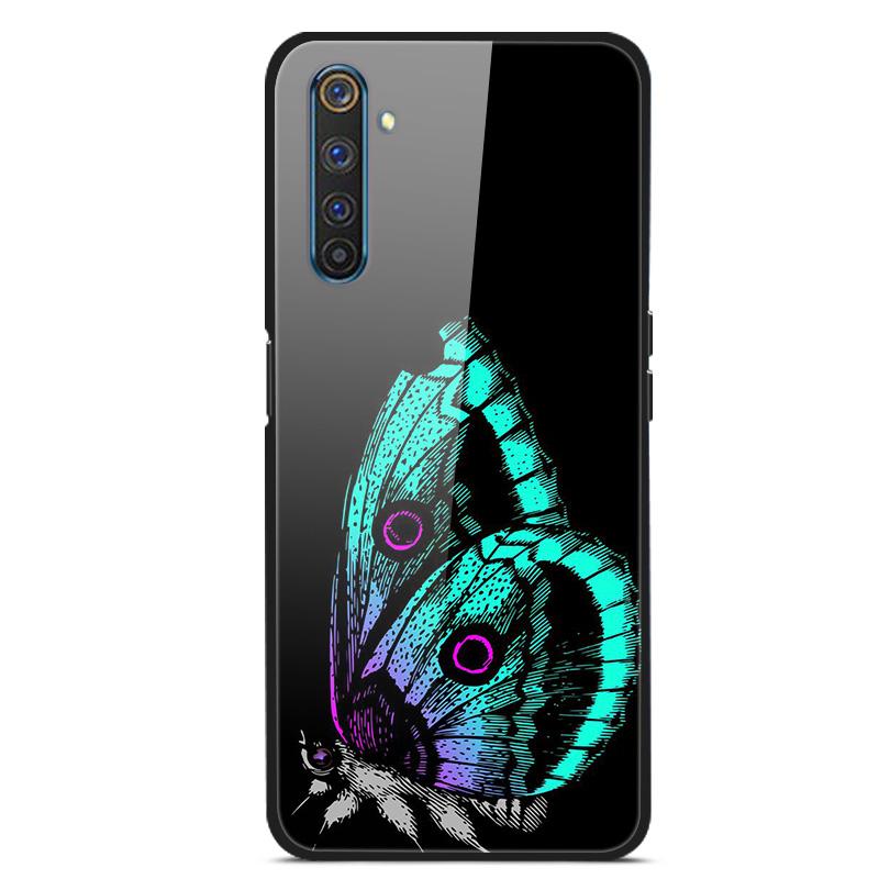 Para OPPO Realme 6 pro Fundas Vidrio Templado Cubierta Trasera del Teléfono para Realme 6pro Fundas con Parachoques de Silicona coque en Realme6 6S 6 s 6i