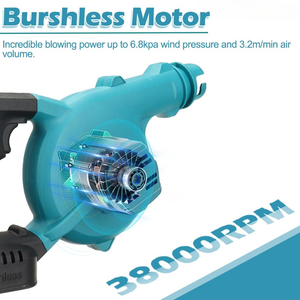 21V 2 In 1 Brushless Cordless Blower Vacuum Clean Air Blower Dust Blowing Dust Computer Collector 3000W For 18V Battery
