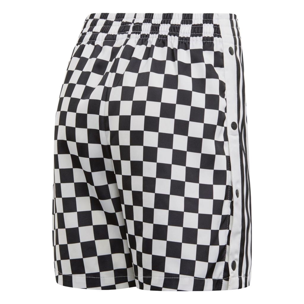 Adidas Originals Sports Lifestyle Series Plaid Stripe Design Breathable Sports Shorts Women Shorts Black White DU9716