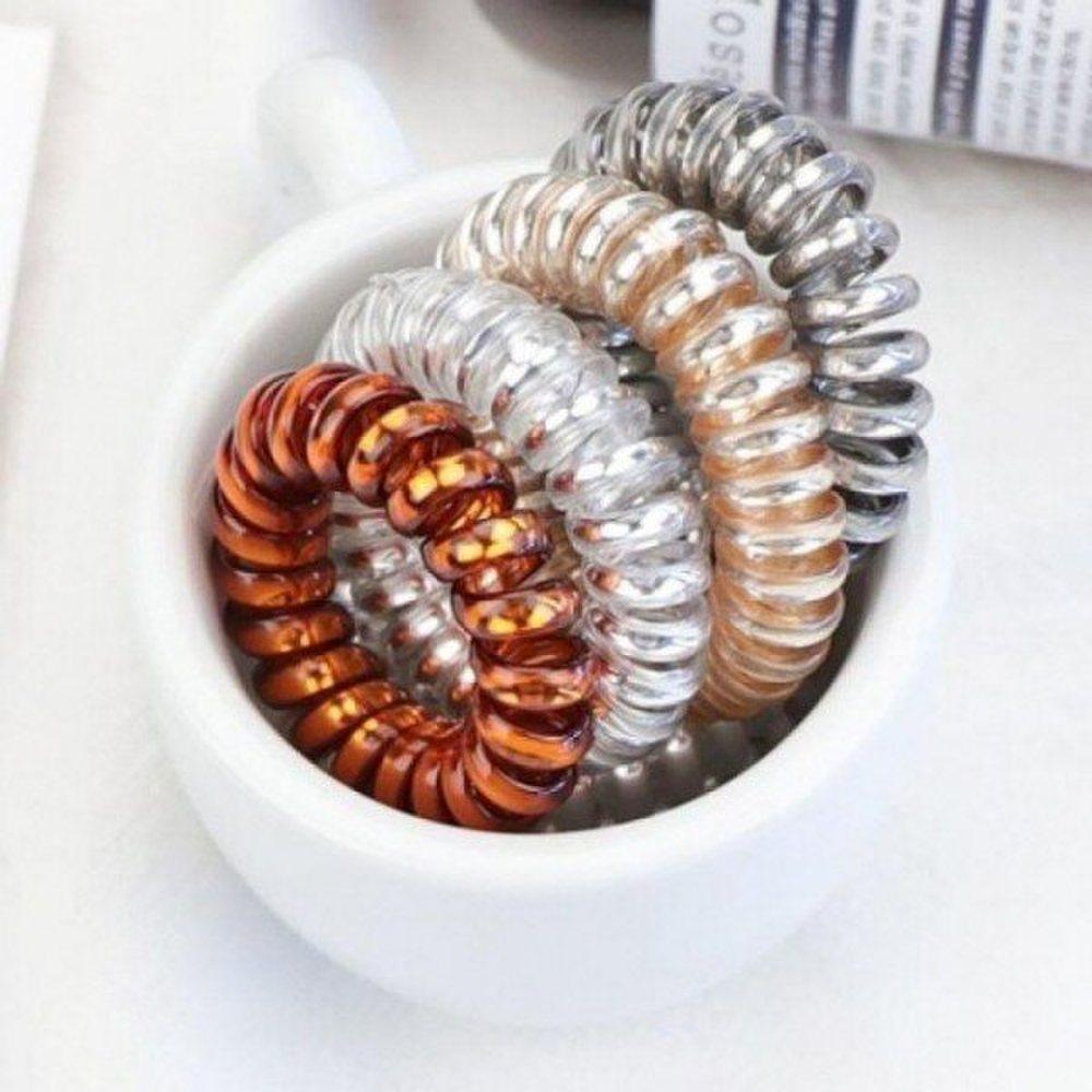 

Mno Color Весенняя Повязка для Волос Глянцевая Повязка для Волос в Виде Телефонного Шнура Аксессуар Симпатичная Солнечная Повязка для Волос Ободок White 1P