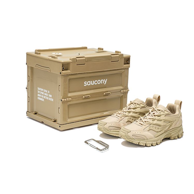 SAUCONY Cohesion Armor Fabric Leather Classic Retro Durable Lightweight Low-Top Running Shoes Unisex Sneaker Sand S79044-5(S-BOX)