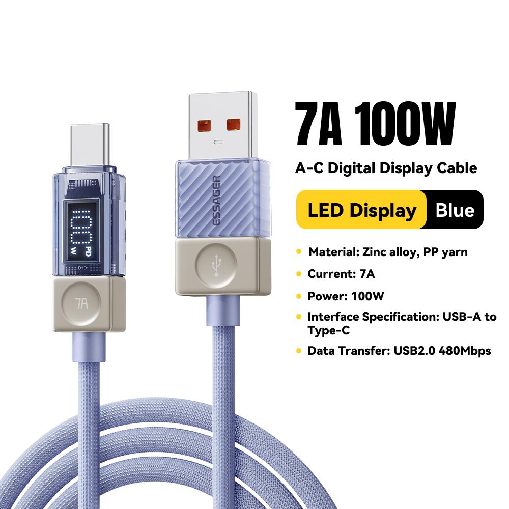 Essager 240W USB C Cable for 17 16 15 Plus Pro Max Macbook iPad Supercharge Fast Charger Type C Cable for Samsung