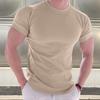 Summer T-shirt O Neck Solid Color Friendly To Skin Skin-touch Sweat Absorption Slim Fit Pullover Simple Casual Men Tops Male Clothes
