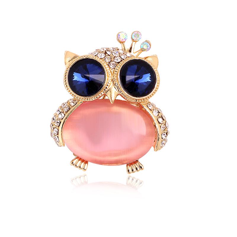 Charming Owl Rhinestone Brooch: Versatile Animal Corsage for Clothing and Bags
