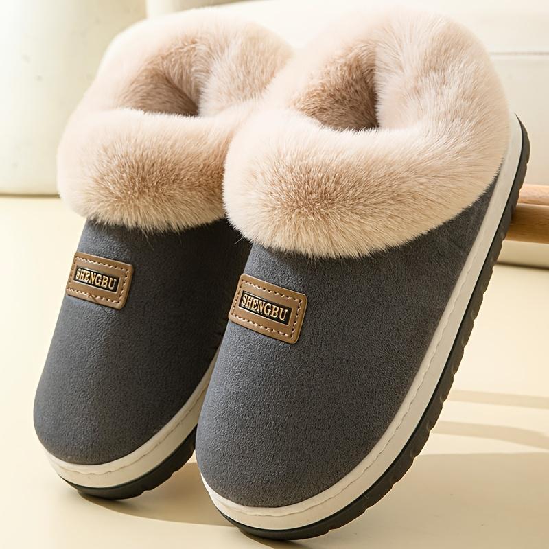Cozy Winter Plush-Lined Slippers for Men and Women Soft Indoor House Shoes with Warm Casual Shoes