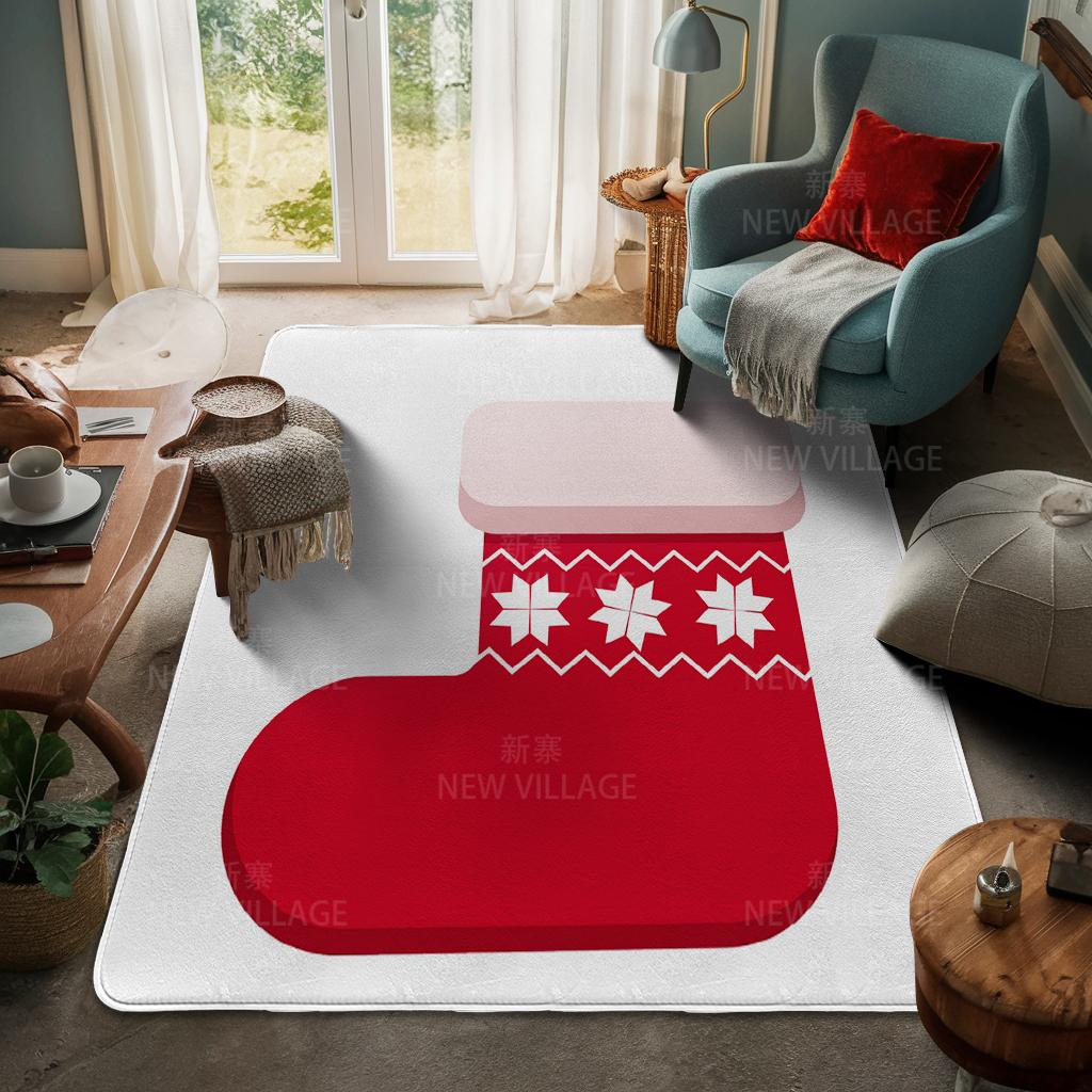 House Entrance Carpet Home Door Mat Living Room Bath Foot Bathroom Non-slip Water Absorption Rugs Bath Merry Christmas Winter