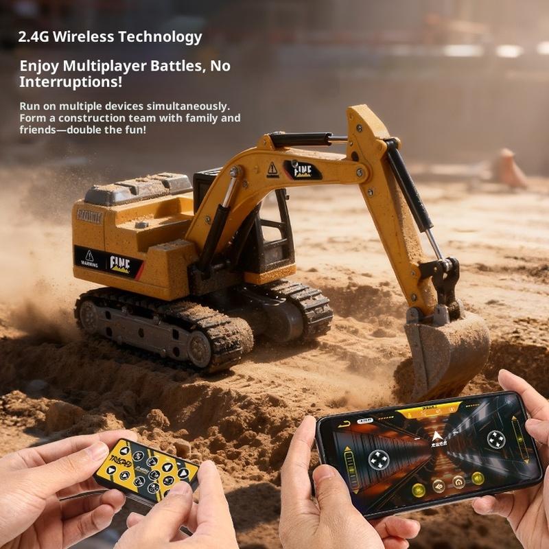 New Desktop Remote Control Engineering Car 1:64 Simulation Mini Excavator Alloy Semi-Scale Remote Control Car