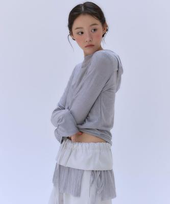 Back Open Hood Tee [Pale Gray]