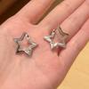 2025 Minimalist Sliver Color Star Stud Earrings For Girls Women Fashion Pentagram Piercing Earings Y2k Zircon Gifts