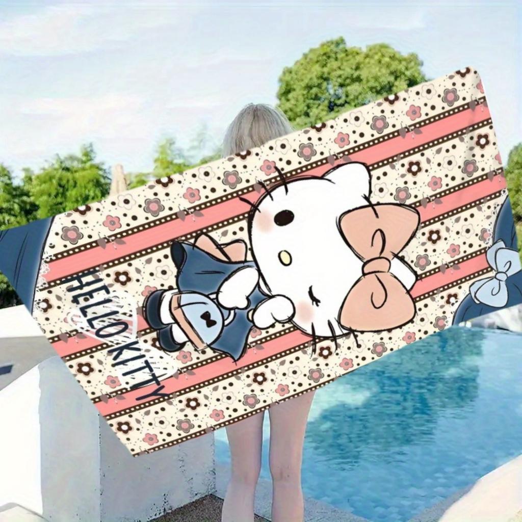 1pc for hello kitty Beach Towel,Fashionable Water-Absorbent Quick-Drying Single-Piece Large-Sized Beach Towel