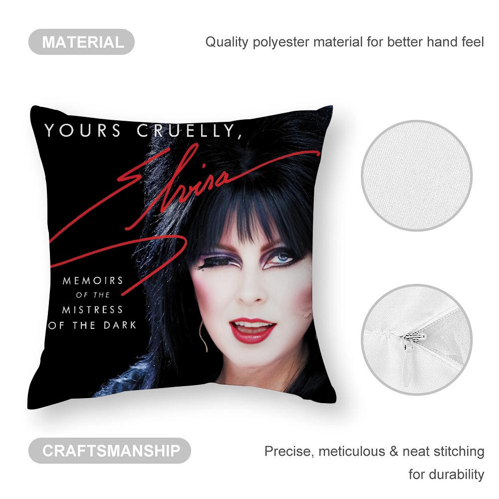 E-Elvira Mistress Of The Dark Pillow Case 3D Print Polyester Fiber 45*45Cm Home Sofa Throw Pillow Cover Decoration Festival Gift