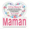 Placa Decorativa Acrílica 2D Plana "Não Importa Para Onde Vamos, Meu Amor", Formato de Coração Francês, Design Floral, Adequada para Decoração de Parede, Varanda, Quarto, Vill