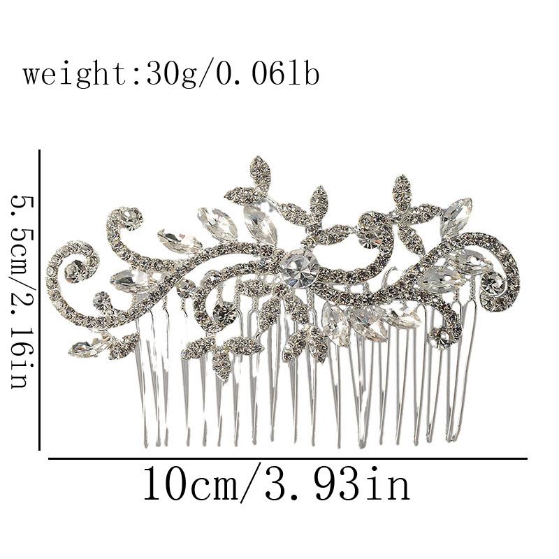 Eleganter handgefertigter Kristall-Strass Damen Haarkamm Braut Kopfschmuck Bankett Zeremonie Täglicher vielseitiger Schmuck Haarreif Haarnadel