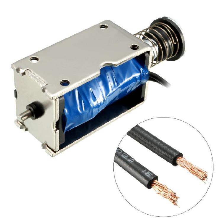 Tlačná/tahová cívka Elektromagnet DC12V/24V 10mm Tahový lineární solenoidový elektromagnet Snadné použití