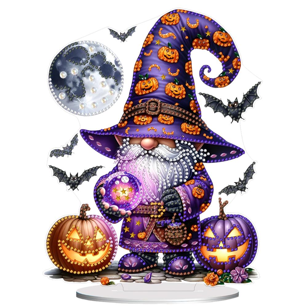 Acrylic Halloween Goblin Diamond Painting Tabletop Ornaments Kit 5D DIY Diamond Art Tabletop Decorations for Home Office Decor