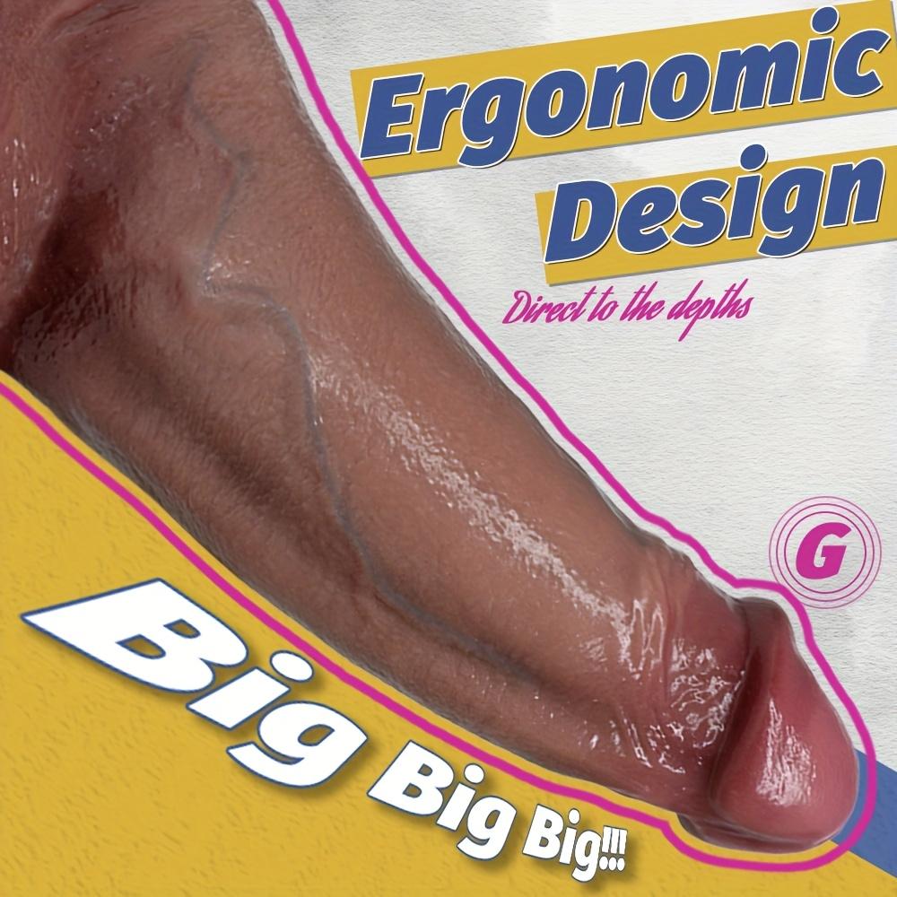 Realistic Silicone Suction Cup Dildo, Liquid Silicone Veined Penis Toy, 3 Sizes (S/M/L), Soft Skin Feel Stimulator for Women Men & Couples