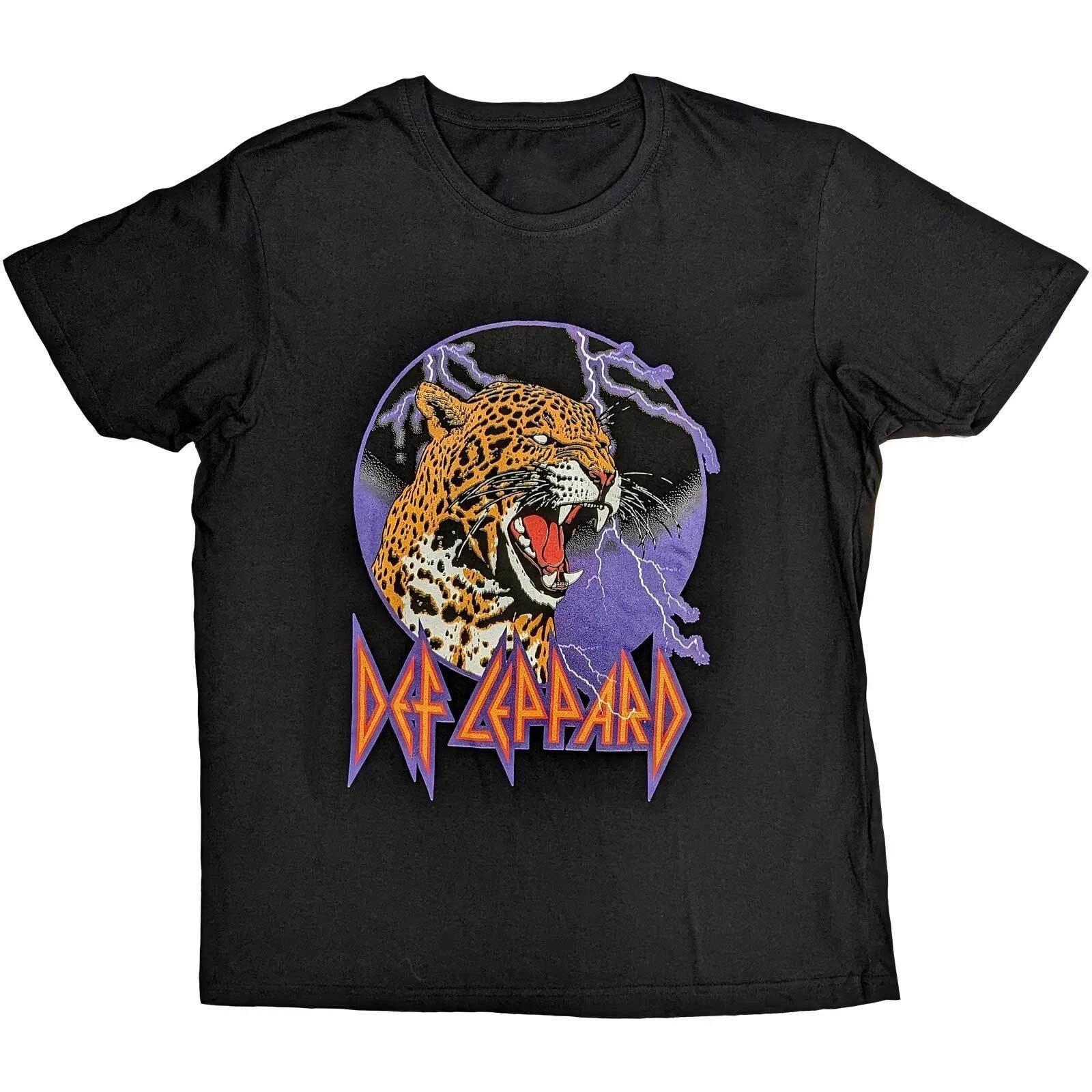 Футболка Def Leppard Lightning Leopard Band Официальная Новая Черная L