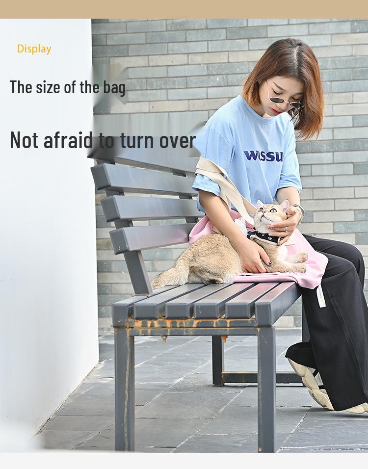 One-Shoulder Lightweight Canvas Crossbody Bag for Small Dog Outings
