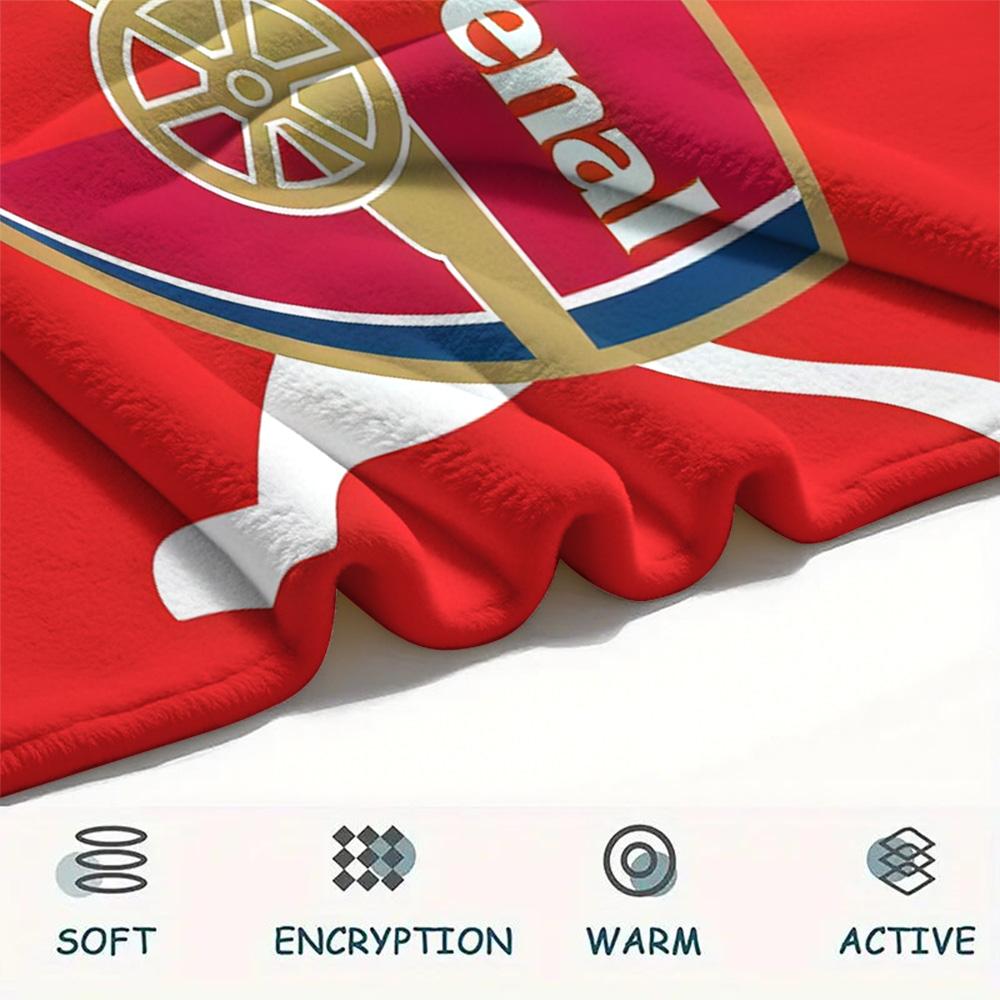 Arsena Team Logo Print FlAannel Blanket, High Quality Comfortable for All Seasons, Home Decor, Warmth and Comfort